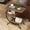 Rustic Brown, variant on C-Shaped End Table, Industrial 3-Tier Small Side Table for Couch, Wood Bedside Table Snack Side Table with Storage Shelves for Living Room Small Space, White Gold