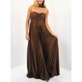 thumbnail image 6 of White Pleated Strapless Maxi Dress With Choker Neckline, 6 of 30