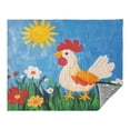thumbnail image 2 of 70x55 Inches Glow in The Dark Blanket Cozy Throw Camping Blankets for Home and Outdoor Use Cute Rooster, 2 of 8