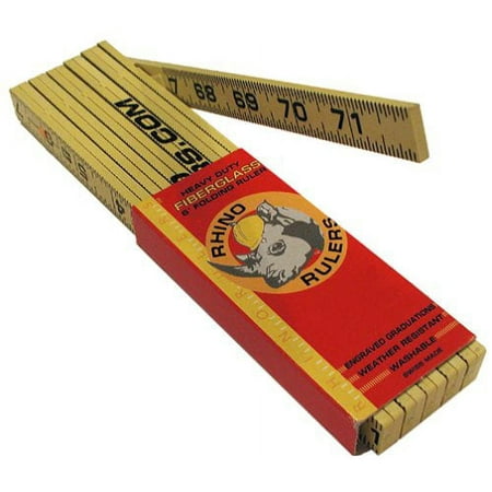 Rhino Rulers Folding Standard Brick Spacing Ruler 6' Length - 55110