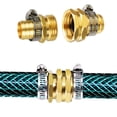 thumbnail image 2 of Brass Garden Hose Repair Connector with Clamp - Male and Female Garden Hose Fitting, 5/8" Barb, 3/4" Thread, 2 of 5