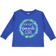 thumbnail image 3 of Inktastic Pop Pop's Favorite Girl Blue Flowers Wreath Girls Long Sleeve Toddler T-Shirt, 3 of 5