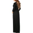 thumbnail image 4 of Mother Bee Maternity V-Neck 3/4 Sleeve Ruched Waist Dress, 4 of 4