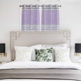 thumbnail image 4 of Purple Silver Stripes Kitchen Curtains Short 54 Inch Length, Modern Ombre Abstract Aesthetic Grommet Top Bedroom Living Room Curtains, Light Filtering Cafe Curtain Drapes 2 Panels Set 84''x54'', 4 of 9