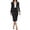 06-Black680, variant on XIAONU Womens Solid Outfit Set Blazer Jacket And Pencil Skirt Two Piece Business Work Suit