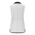 thumbnail image 5 of Women's Long Winter Lapel Vest Plain Quilted Vest Warm Lined Long Vest Outdoor Winter Vest Sleeveless Winter Jacket Women's Vests Vest With Drawstring And Pocke Womens Snow Coats Womens plus Jackets, 5 of 6