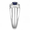 thumbnail image 4 of Luxe Jewelry Designs Men's Stainless Steel Solitaire Ring with Montana Synthetic Glass Stone - Size, 4 of 4