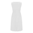 thumbnail image 5 of Fesfesfes Spring Dresses for Women Low Cut Boat Neck Buttons Dress Casual Solid Color Waist Tighten Vest Dress Sleeveless Tank Dress, 5 of 5