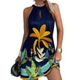 thumbnail image 1 of DYMADE Women Hollow Sexy Sleeveless Halter Print Mini Dress, 1 of 4