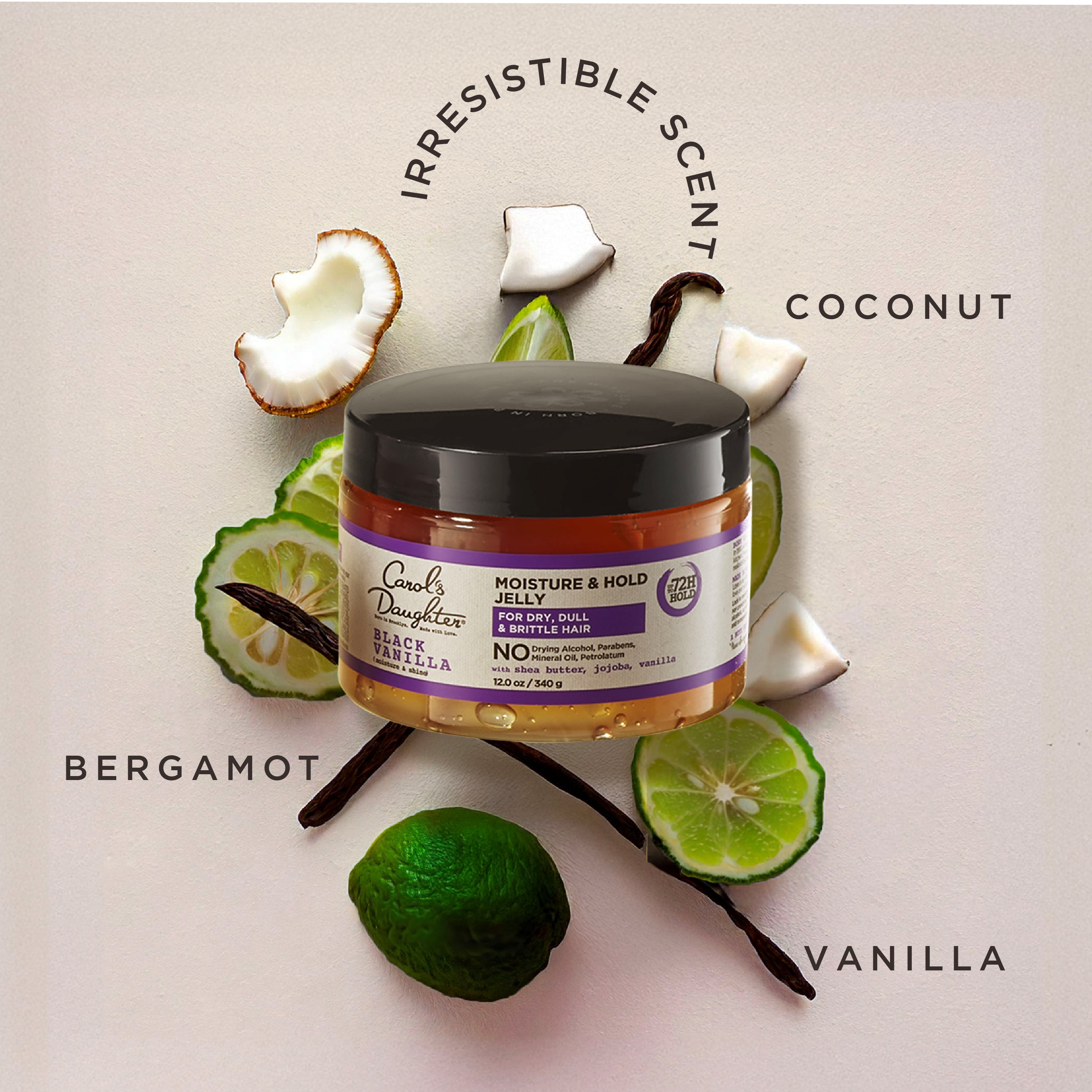 (6 pack) Carol's Daughter Black Vanilla Moisture and Hold Hair Styling Gel with Shea Butter, 12 oz