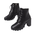 thumbnail image 2 of Babysbule Womens Shoes Clearance, Autumn And Winter Thick Heel Lace Pp Nude Boots High Heel Ankle Boots Women, 2 of 8