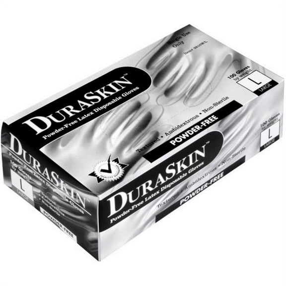 Liberty Gloves 394281208 5 ml Duraskin Disposable Powdered Free Latex Gloves, Extra Large - 100 Per Box