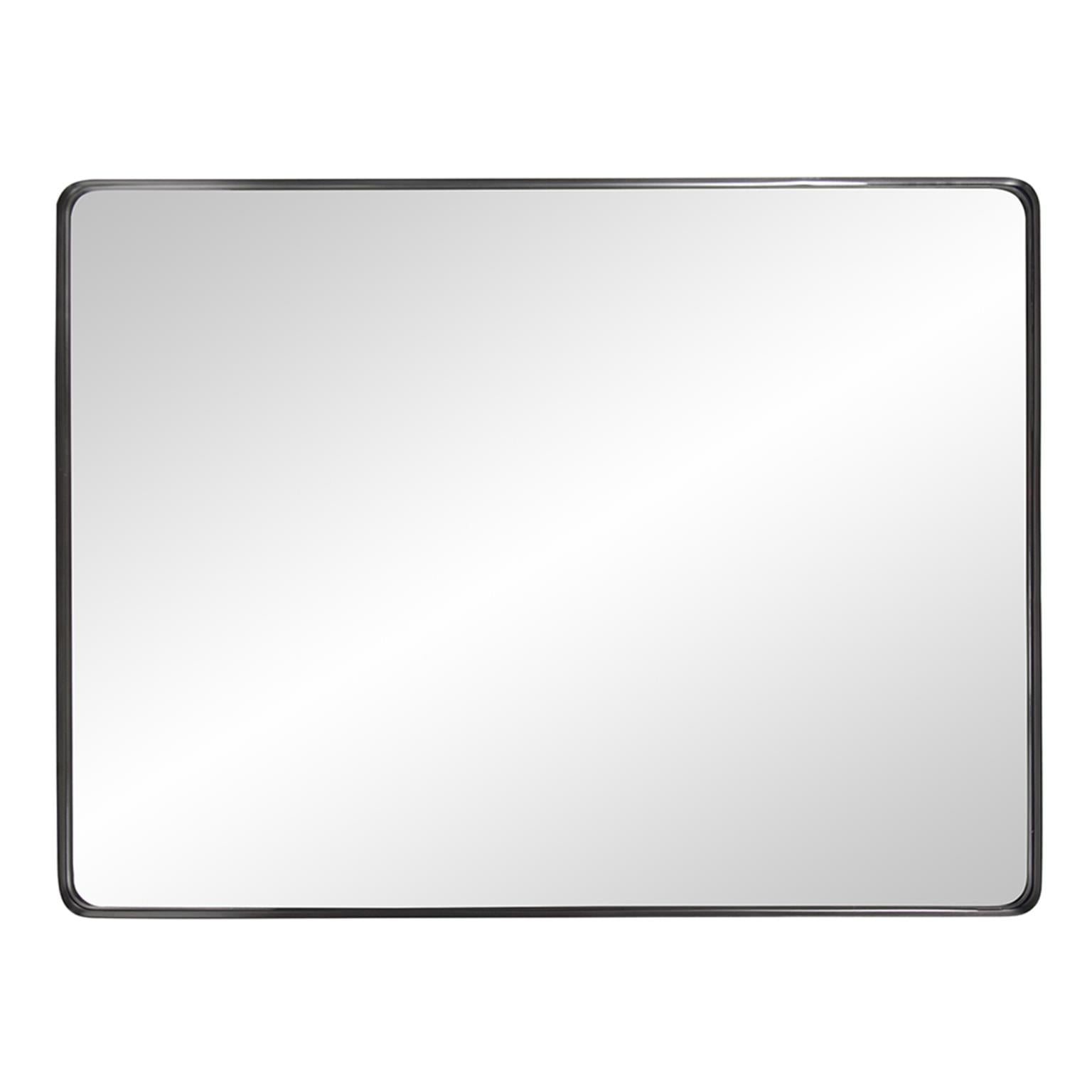 Tyler Dillon Rectangular Metal Framed Black Steele Wall Mirror