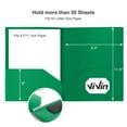 thumbnail image 3 of Vivin 12-Pack Sturdy Plastic Folder with 2 Pockets, Green, 3 of 5