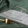 thumbnail image 5 of VisionGlobal Metal Readers for men/women Blue Light Blocking,Hand-set Diamond Fashion Square Glasses (Pink Clear, +1.50 Magnification), 5 of 5