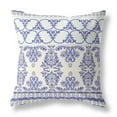 thumbnail image 1 of 26" X 26" Blanc et Bleu Drap Coussin à Fleurs, 1 of 3