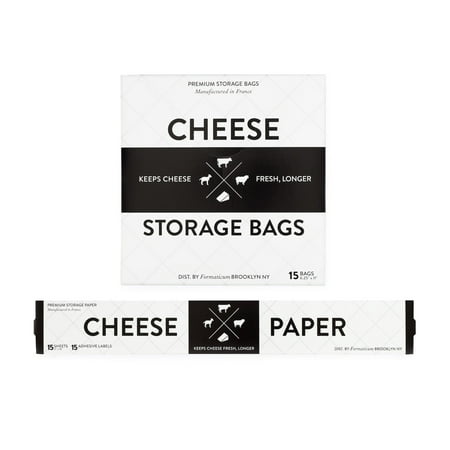 Formaticum Bundle - Cheese Storage Bags and Cheese Storage Paper, Adhesive Labels (Best Way To Freeze Cheese)