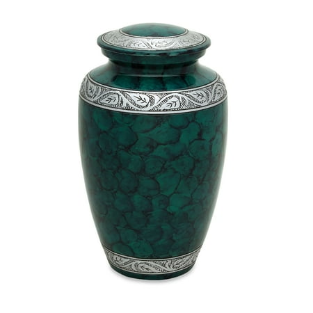 Individual Urn - Urnsdirect2u Cloudy Green Adult Cremation Urn, 10.5 inches tall
