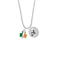 thumbnail image 2 of Delight Jewelry Silvertone Irish Flag Shamrock Silvertone Script Initial Disc - A - Charm Necklace, 20"+3", 2 of 4