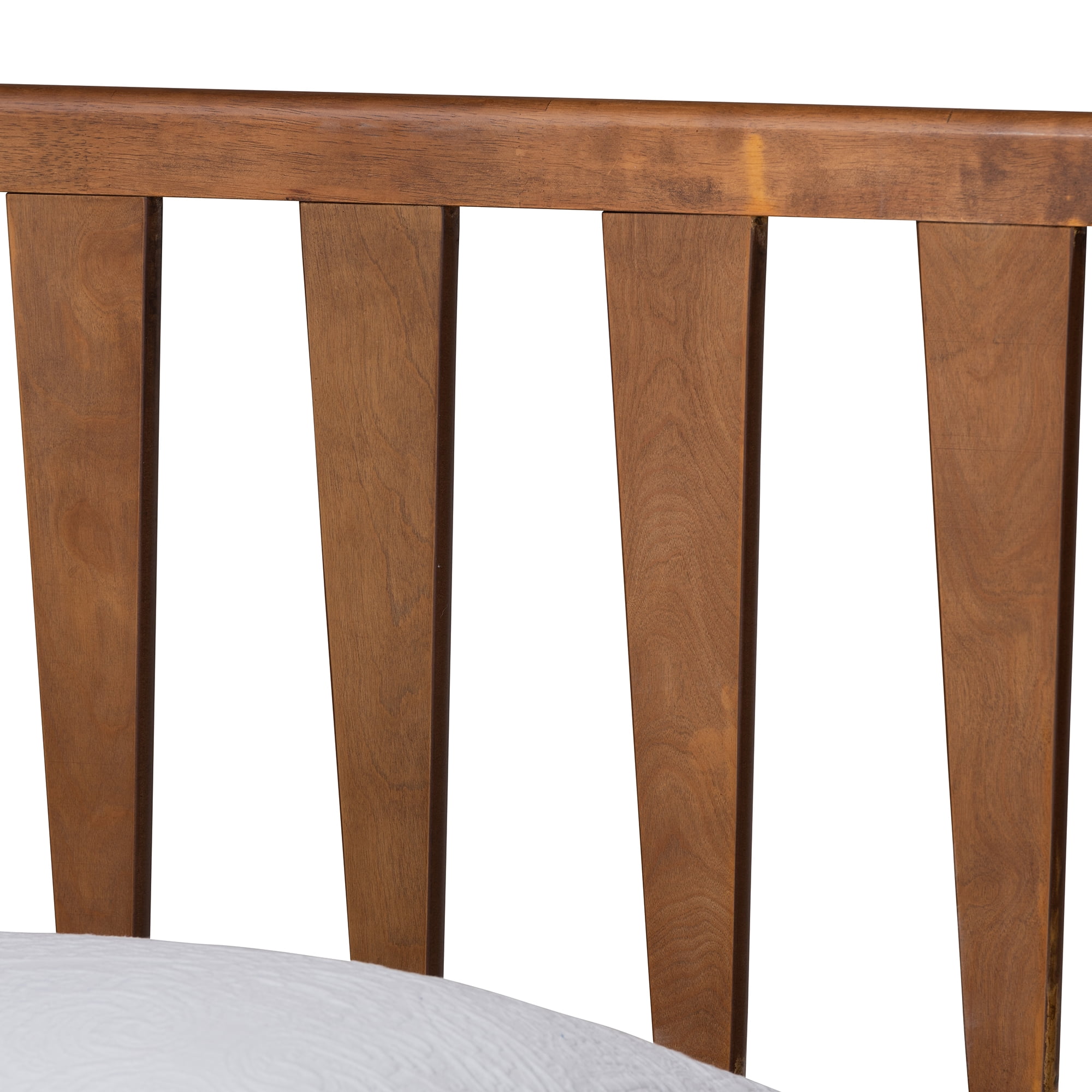 Baxton Studio Michi Modern Engineered Wood Slat Bed, Twin, Walnut Brown
