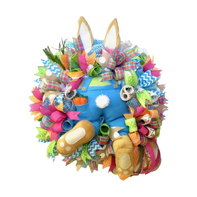 Conejo de pascua CORONA DE trasero explosión colorida para decoración del Sunnimix Guirnalda de conejito de pascua
