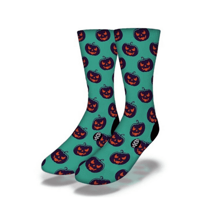 

Spooky Silly Teal Pumpkin Pattern Fun Halloween Socks