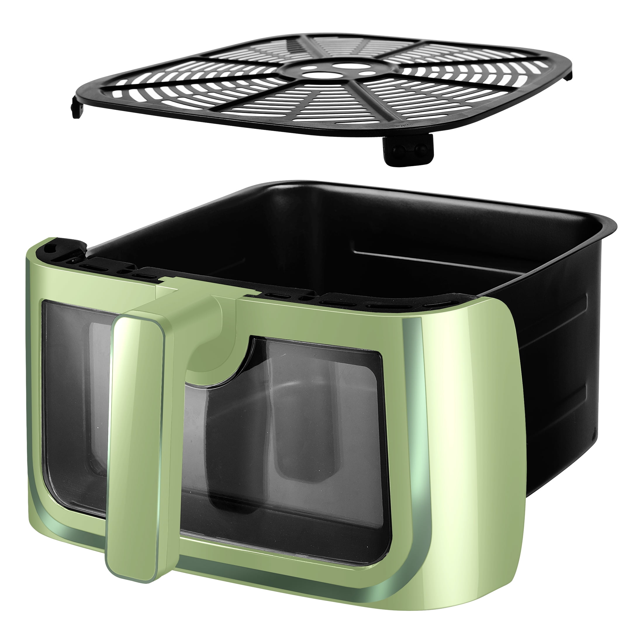Gourmia 8 Qt Air Fryer, 8 Presets with Digital Display, FryForce 360° Technology, Easy View Window & Interior Light, Dishwasher Safe Basket, Green