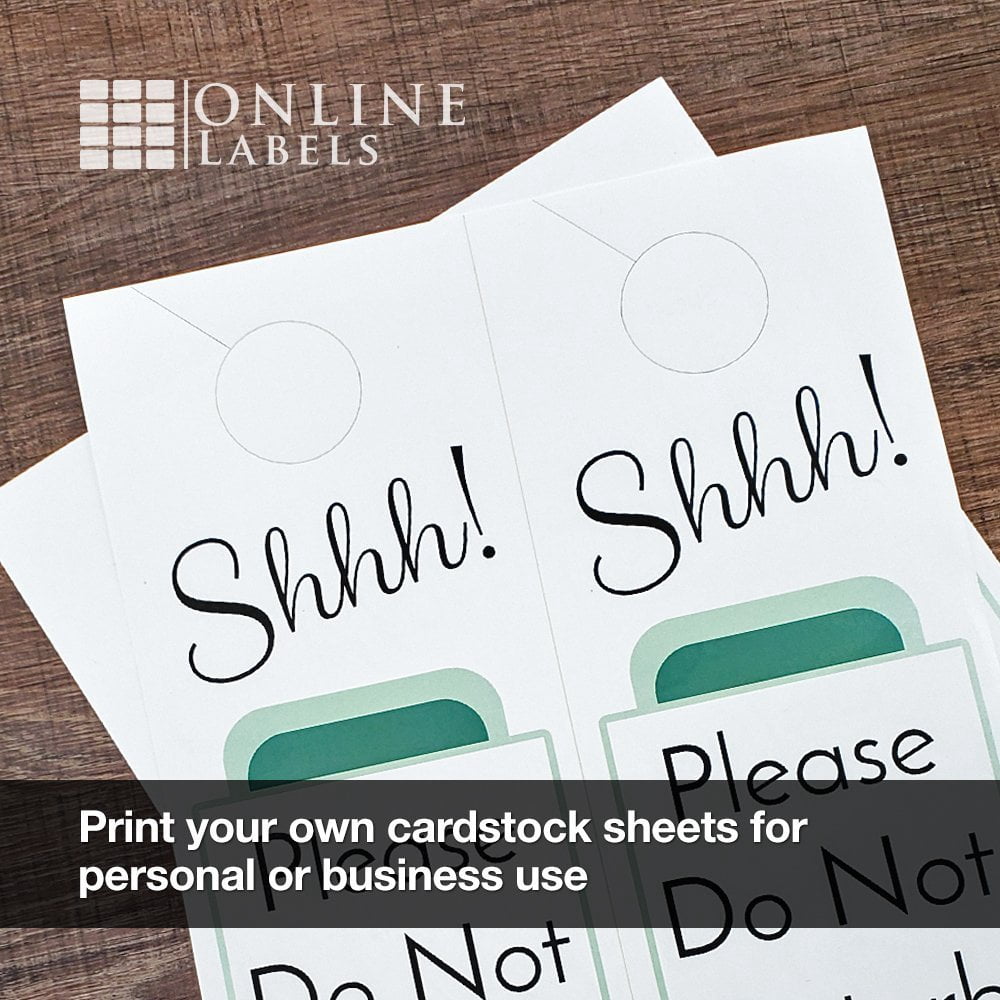 Online Labels - Door Hangers - 4.25" x 11" - Cardstock - Inkjet/Laser Printer (100 Sheet Pack)