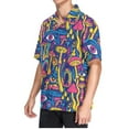 thumbnail image 2 of joogoo Men's Hawaiian Shirt Psychedelic Mushroom and Eye Short Sleeve Casual Button Down Shirts S, 2 of 6