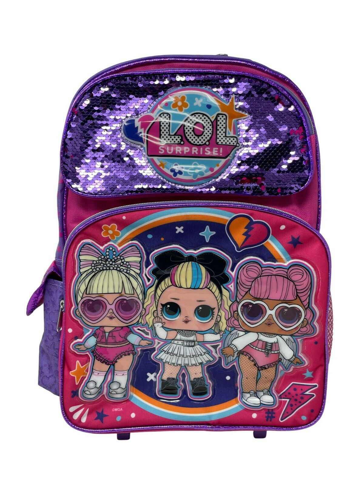 Care lecture Settle L.O.L Surprise! Large School Rolling Backpack 16" Girls Bag Purple LOL Bag  - Walmart.com