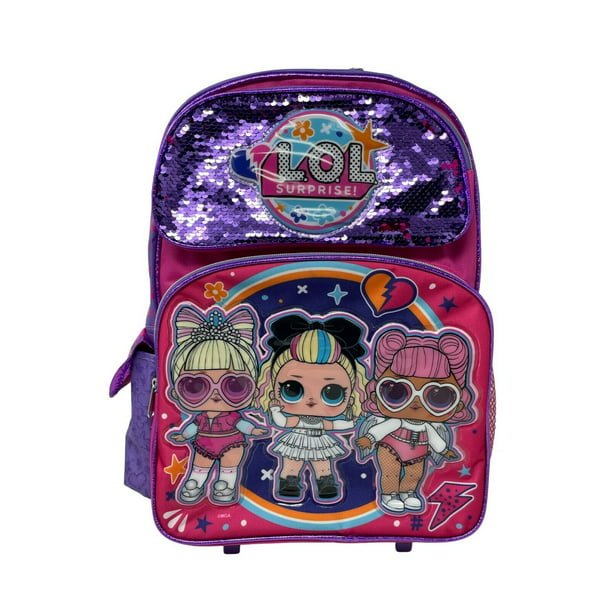 Care lecture Settle L.O.L Surprise! Large School Rolling Backpack 16" Girls Bag Purple LOL Bag  - Walmart.com