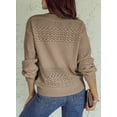 thumbnail image 5 of Eytino Womens Sweaters Casual Long Sleeve V Neck Sweater Fall Lightweight Crochet Pullover Sweater Tops for Women 2XL, 5 of 8