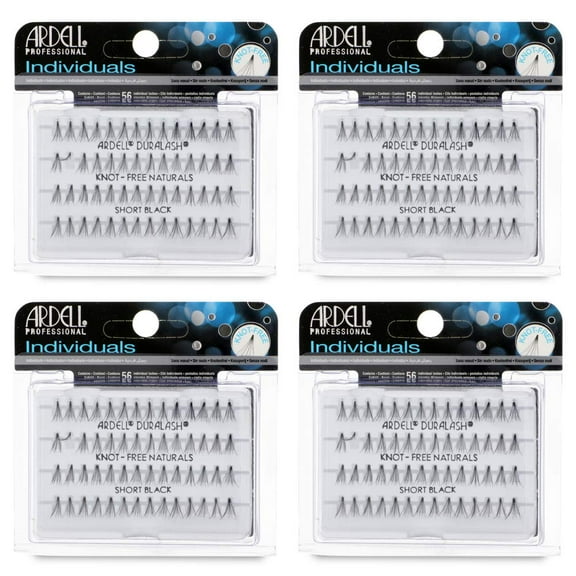 Ardell Individual Duralash Lashes Set, Short Black 56 ct (Pack of 4)