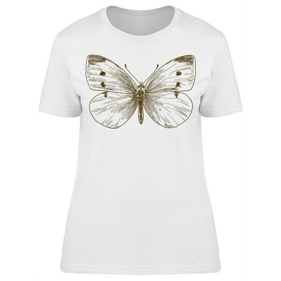 White Butterfly Pieris Rapae T-Shirt Women -Image by Shutterstock, Female Medium