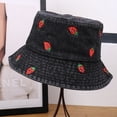 thumbnail image 6 of Vjnyvs Strawberry Print Bucket Hat - Cute Summer Beach Hat for Women Men, Sun Protection Wide Brim Fisherman Cap, 6 of 7