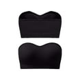 thumbnail image 2 of Deago Strapless Bra for Women Non-Slip Silicone Padded Bandeau Bra Seamless Wireless Tube Top Bralette (Black, M), 2 of 11