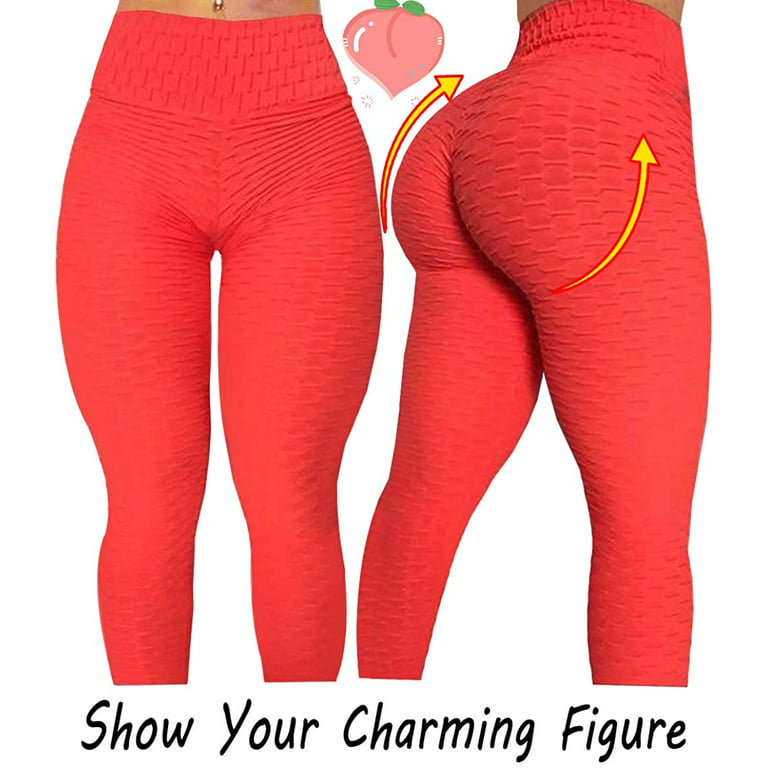 Flywake valentines day gifts leggings for women Women's High Waist Yoga  Pants Tummy Control Workout Ruched Butt Lifting Leggings Textured Booty  Tights