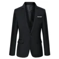 thumbnail image 4 of Chaqueta de traje de hombre de corte entallado con un solo pecho, chaqueta azul para hombre, fina, de moda, de verano, de lujo, de primera calidad, de diseñador, original, 4 of 5