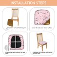 thumbnail image 4 of Pink Christmas Tree Seat Covers for Dining Room Chairs Set Of 4,Stretch Printed Washable Chair Seat Cover with Elastic Ties and Button,Removable Waterproof Couch Cushion Covers, 4 of 6