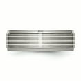 thumbnail image 3 of Chisel Titanium Ridged Edge Sterling Silver Inlay 7mm Brushed/Polished Band, 3 of 6