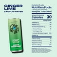 thumbnail image 6 of Caliwater Organic Cactus Water Ginger Lime, Coconut Water Alternative, Natural Plant Based Hydration, Skin Care, Electrolyte Drinks, Flavored Waters, 12-Pack 12oz/can 6g Sugar, 30 Calories,, 6 of 9