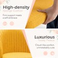 thumbnail image 4 of Vyrox Home Office Chair, Adjustable Swivel Vanity Chair with Wheels, Upholstered Mid-Back Rolling Task Chair, Armless Desk Chair for Bedroom, Living Room, Study, Yellow, 4 of 7