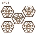 thumbnail image 2 of Posavasos para bebidas, decoración de Bar, posavasos de madera, diseño de panal, posavasos para muebles, decoración artística de pared, posavasos de mesa, 5 uds., 2 of 5
