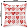 thumbnail image 6 of Valentines Day Pillow Covers 16x16 Set of 2, Valentines Decor Linen Pillowcase Red Love Heart Valentines Throw Pillows Anniversary Mother''s Day Decorative Outdoor Cushion Case for Sofa Couch, 6 of 6