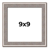 9x9 Frame Grey Real Wood Picture Frame Width 1.25 inches | Interior Frame Depth 0.5 inches | Hans