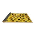 thumbnail image 2 of Ahgly Company Indoor Square Checkered Yellow Modern Area Rugs, 3' Square, 2 of 4