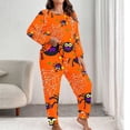 thumbnail image 2 of Riecok Women's Halloween Sleepwear Sets Plus Size Long Sleeve Top and Pant Spider Print 2 Piece Pajama Sets Pjs Set Loungewear, 2 of 6