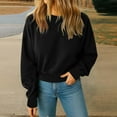 thumbnail image 5 of cocolona Womens Cropped Sweatshirts Fall Winter Long Sleeve Crewneck Shirts Fashion Casual Loose Solid Color Tops, 5 of 5