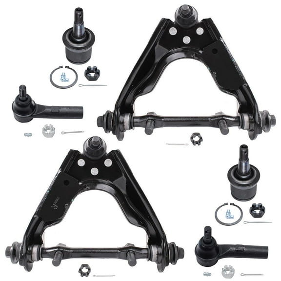 Detroit Axle - Front Upper Control Arms for 4WD 2000-2004 Dodge Dakota, 2000-2003 Durango, 2 Upper Control Arms with Ball Joints, 2 Lower Ball Joints, 2 Outer Tie Rods, 2001 2002 Replacement