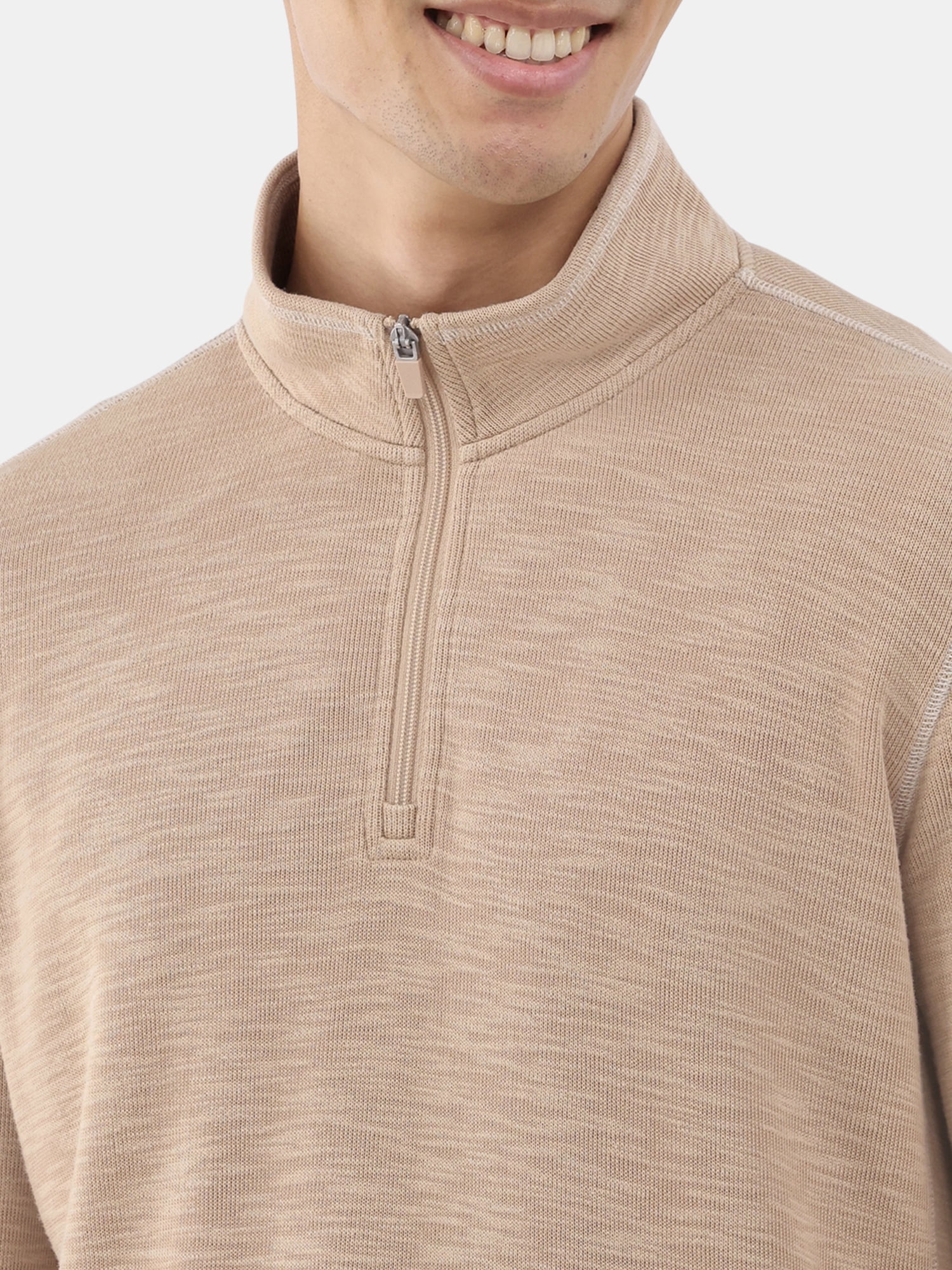George Men's Quarter Zip Pullover with Long Sleeves, Sizes S-3XL